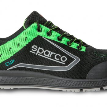 SHOE CUP S1P BLACK/FLUO GREEN