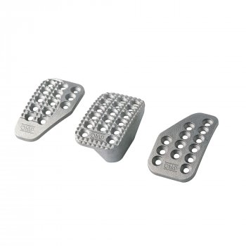 SET 3 PEDALS IN SAND-BLASTED ALU SILVER