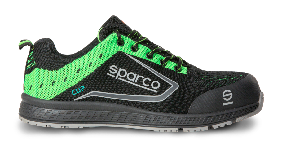 SHOE CUP S1P BLACK/FLUO GREEN