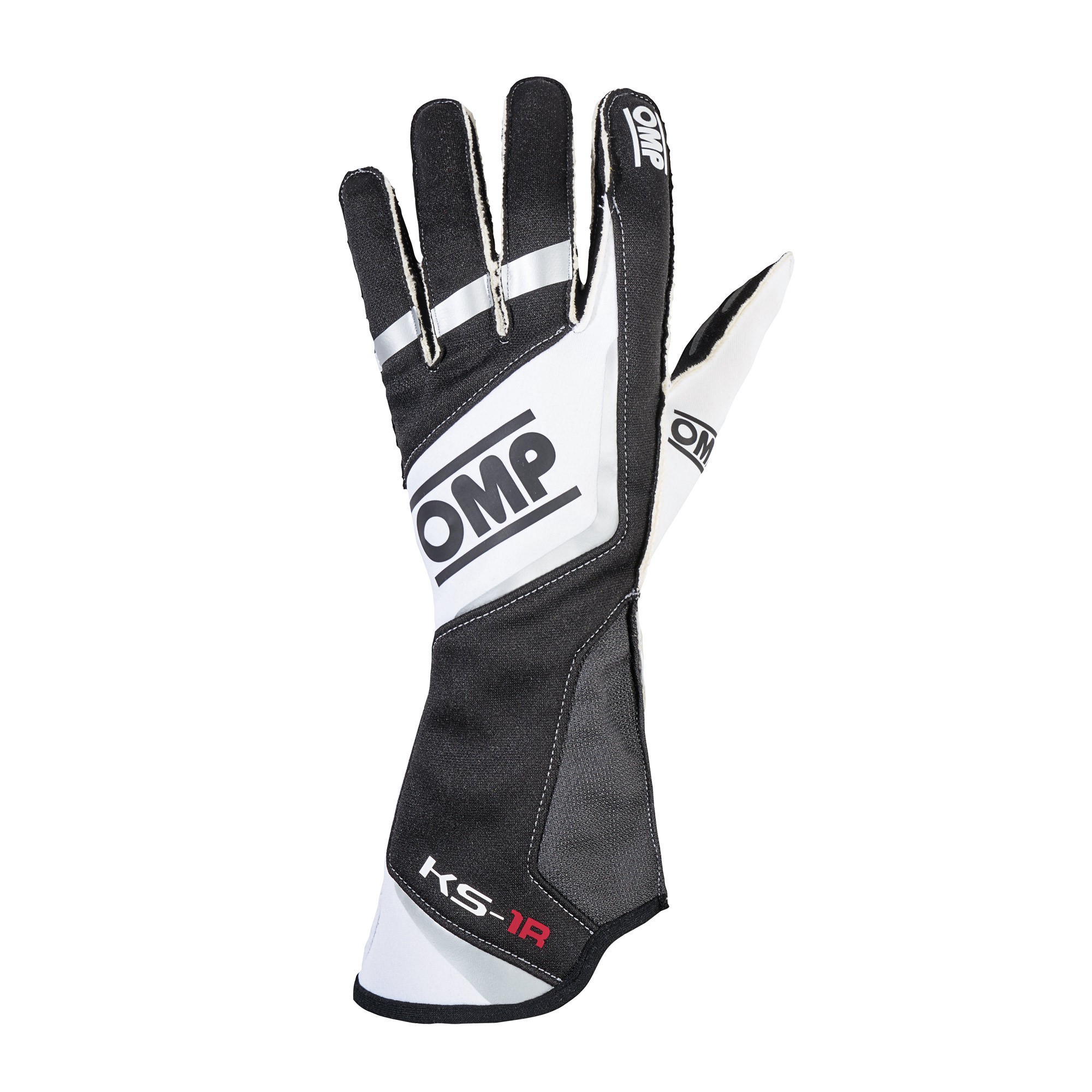 KS-1R GLOVES BLACK/WHITE/SILVER SIZE 4 FOR CHILDREN - INNER SEAMS