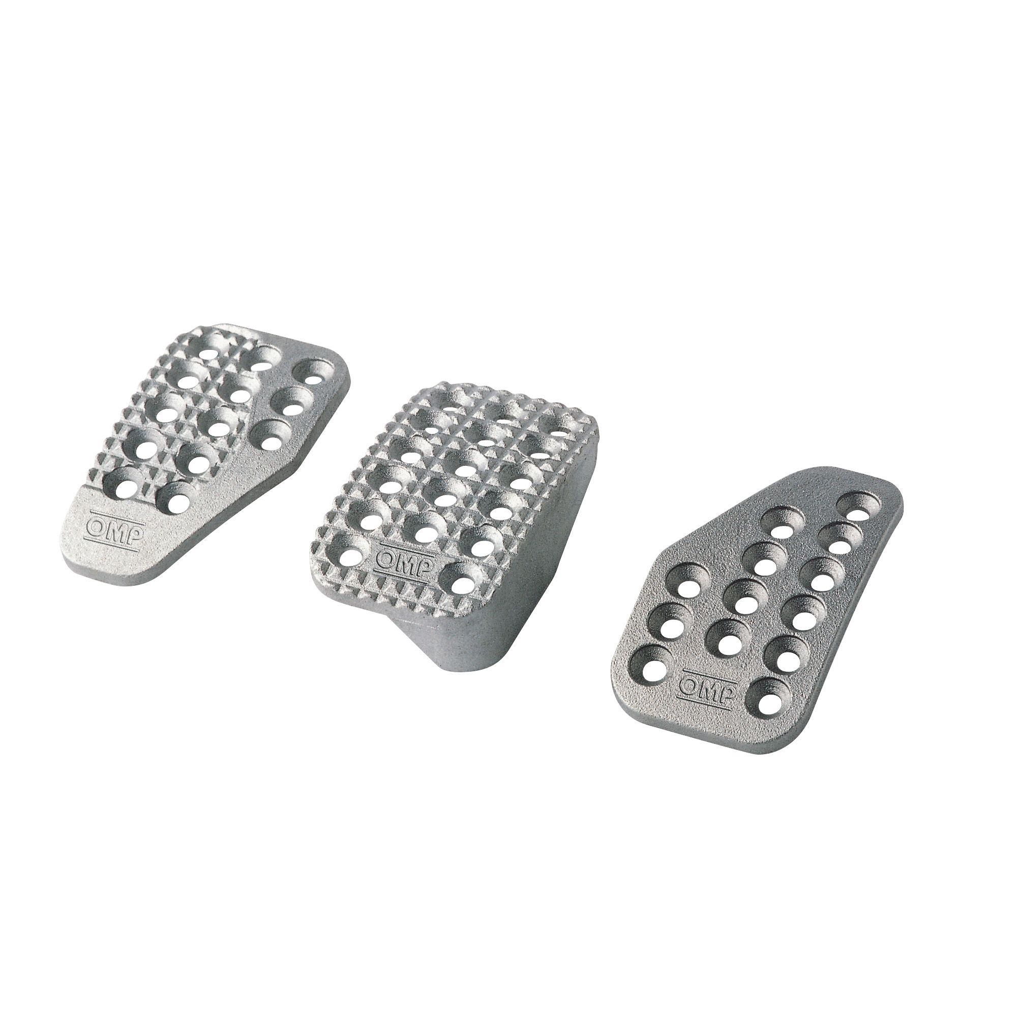 SET 3 PEDALS IN SAND-BLASTED ALU SILVER