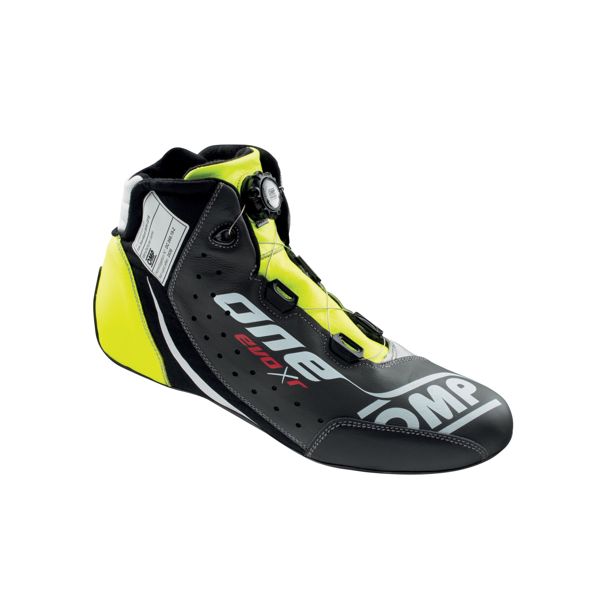 ONE EVO X R SHOES BLACK/SILVER/FLUO YELLOW SIZE 37 FIA 8856-2018