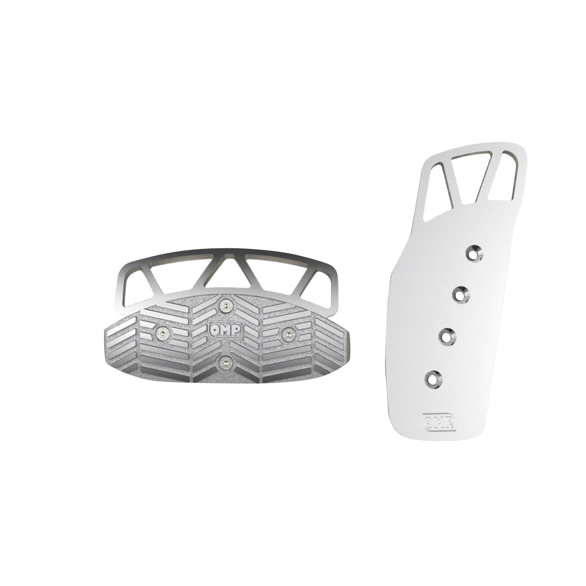 2 PEDAL SET ANODIZED ALUMINIUM SILVER